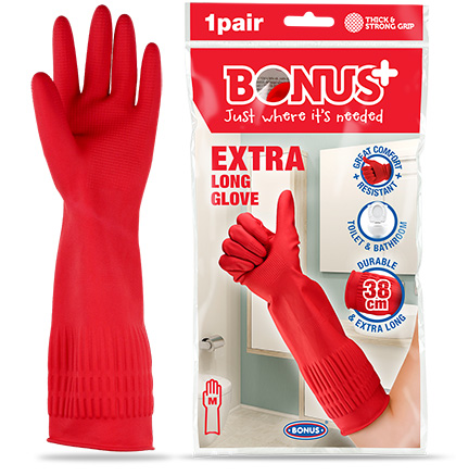 B043, B050, B067 BONUS+ Gumené rukavice extra dlhé S M L