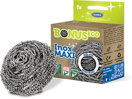 B149 Спиральная металлическая мочалка BONUS INOX Maxi Spiral в упаковке 1/1